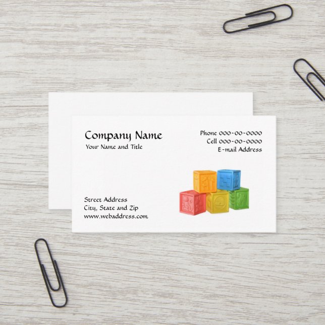 Daycare Business Card Visitenkarte (Vorderseite/Rückseite Beispiel)