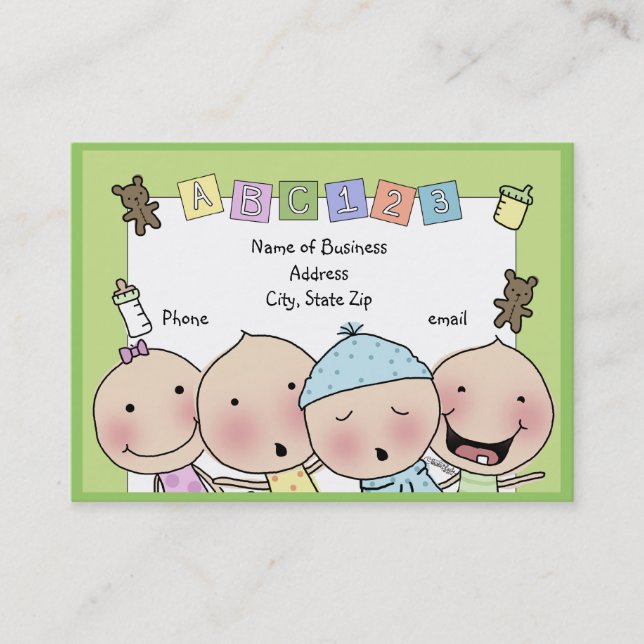 Daycare Business Card Visitenkarte (Vorderseite)