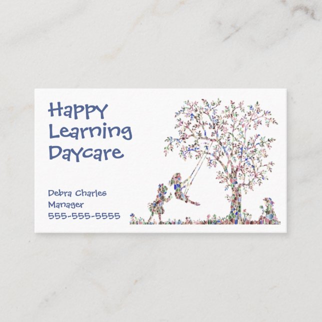 Daycare Children Nature - Blue Visitenkarte (Vorderseite)