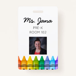 Daycare Primary Teacher Foto ID Abzeichen Ausweis