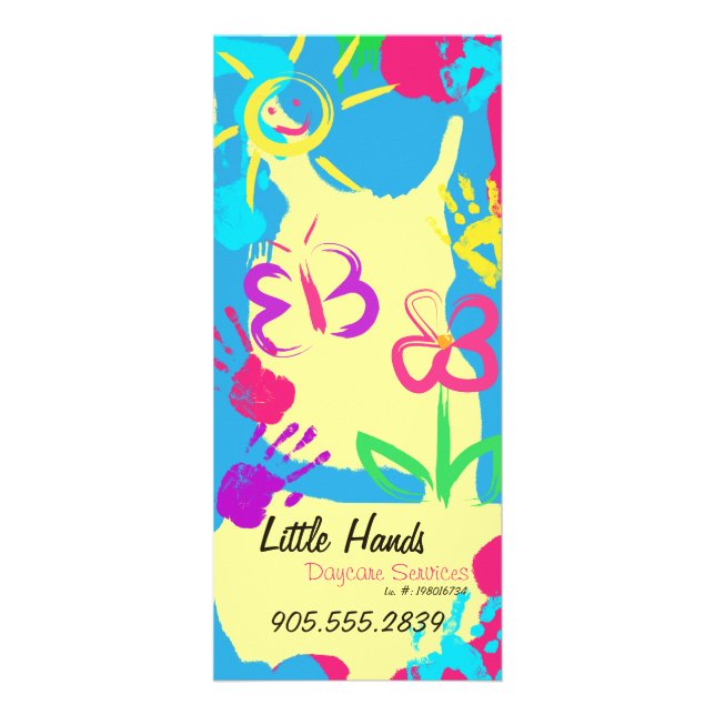 Daycare Promoter Flyer - Farbige Handdrucke Werbekarte (Vorne)
