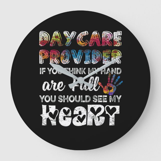 Daycare Provider - Appreciation Gift Childcare Große Wanduhr (Vorderseite)