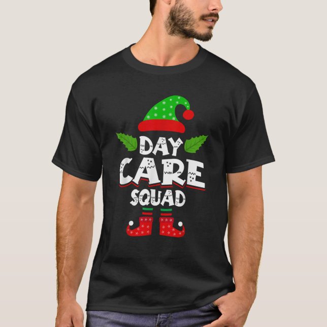 Daycare Squad Provider Day Care Elf Worker Christm T-Shirt (Vorderseite)