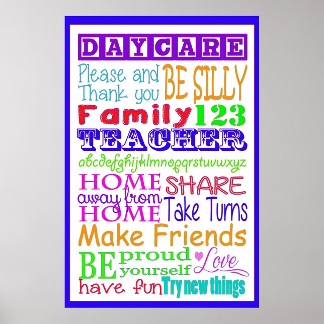 Daycare Subway Art Poster (Vorne)
