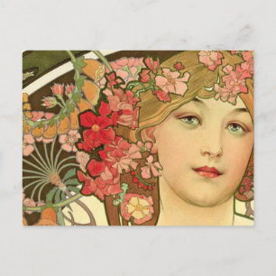 Daydream by Alphonse Mucha Postkarte