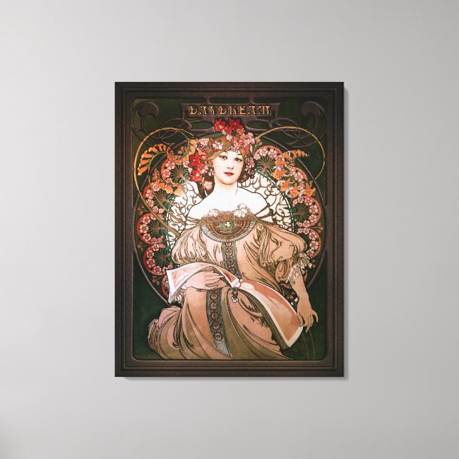 Daydream c1896 by Alphonse Mucha Leinwanddruck (Vorderseite)