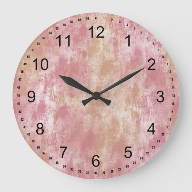 Daydream Pink Große Wanduhr (Vorderseite)