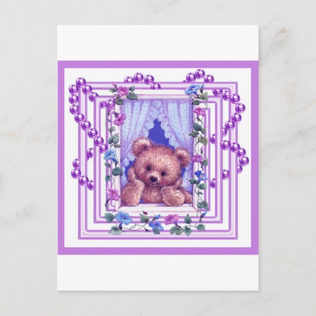 Daydreaming Teddy Bear Postkarte (Vorderseite)