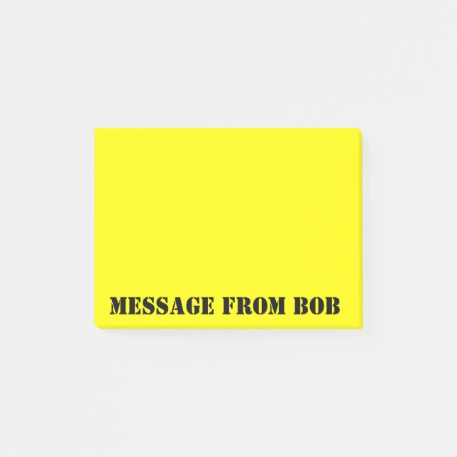 Dayglow Yellow Notes des Bobs Post-it Klebezettel (Vorderseite)