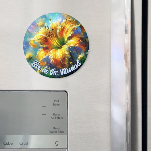 Daylily Daylilies Flower Yellow Teal Personalized Magnet (In Situ (Kühlschrank))
