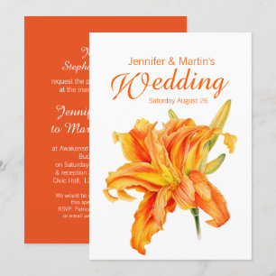 Daylily Hemerocallis faire-part de mariage florale