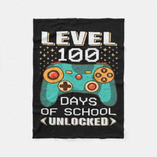 Days School Video Gamer 100th Day Lehrer Student Fleecedecke
