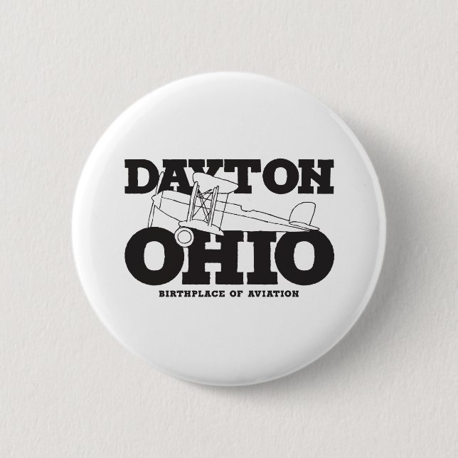 Dayton Ohio Art Geburtsort von Luftfahrt Button (Vorderseite)