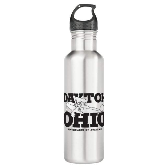 Dayton Ohio Art Geburtsort von Luftfahrt Edelstahlflasche (Vorderseite)