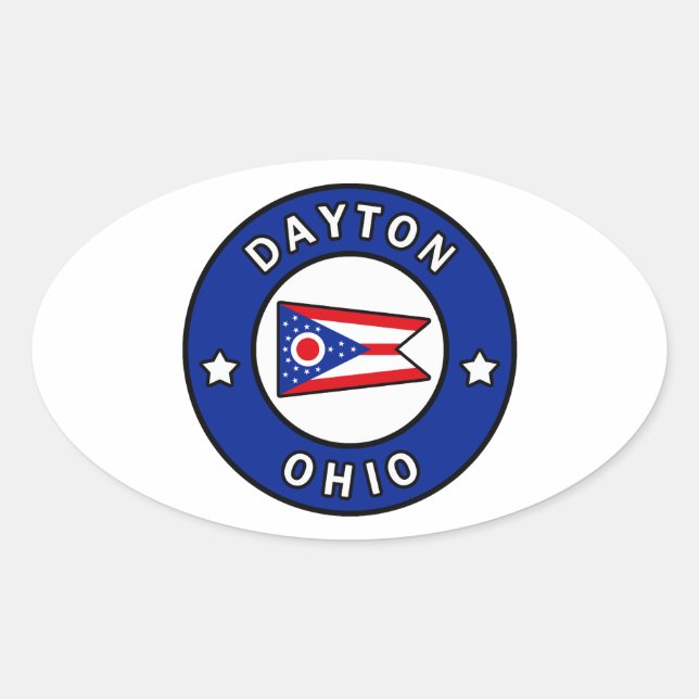 Dayton Ohio Ovaler Aufkleber (Vorderseite)