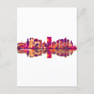 Dayton Ohio Skyline Feiertagspostkarte