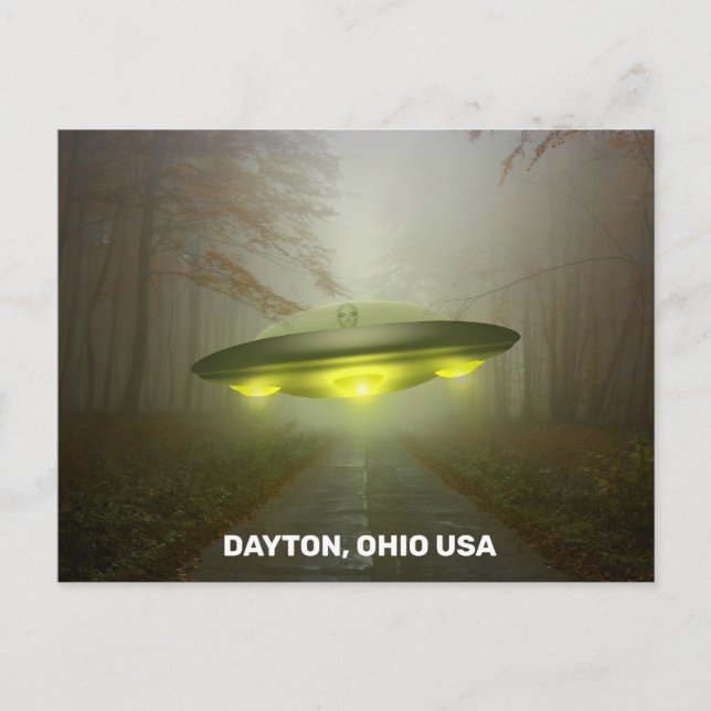 DAYTON OHIO SPACESHIP UFO ART Postkarten (Vorderseite)