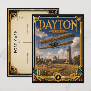 Dayton Ohio Vintage Art Deco Golden Age Postkarte