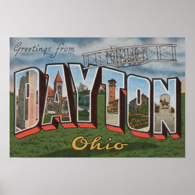 Dayton, Ohio (Wright Brothers Flugzeug) Poster (Vorne)