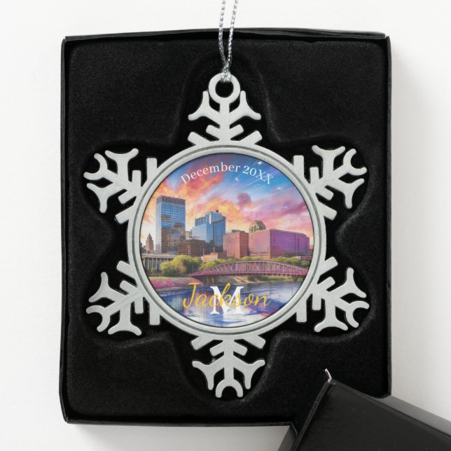 Dayton Snowflake Pewter Weihnachtsschmuck Schneeflocken Zinn-Ornament (Box)
