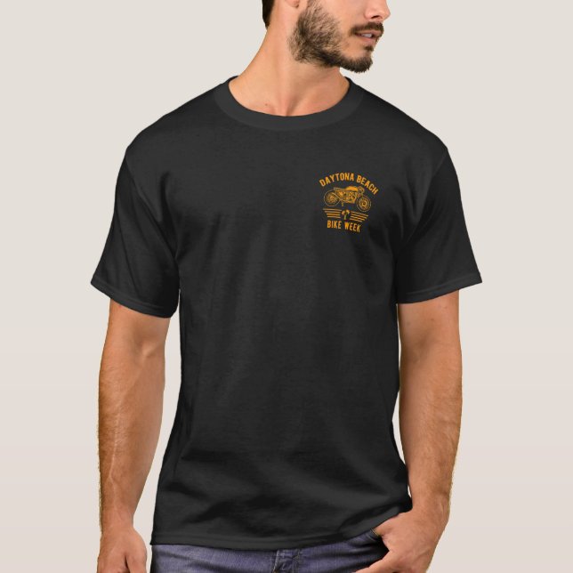 Daytona Beach Bike Week Retro Motorcycle 5 T-Shirt (Vorderseite)