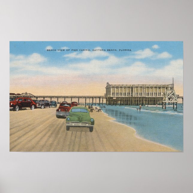 Daytona Beach, FL - Beach View Pier Casino Poster (Vorne)