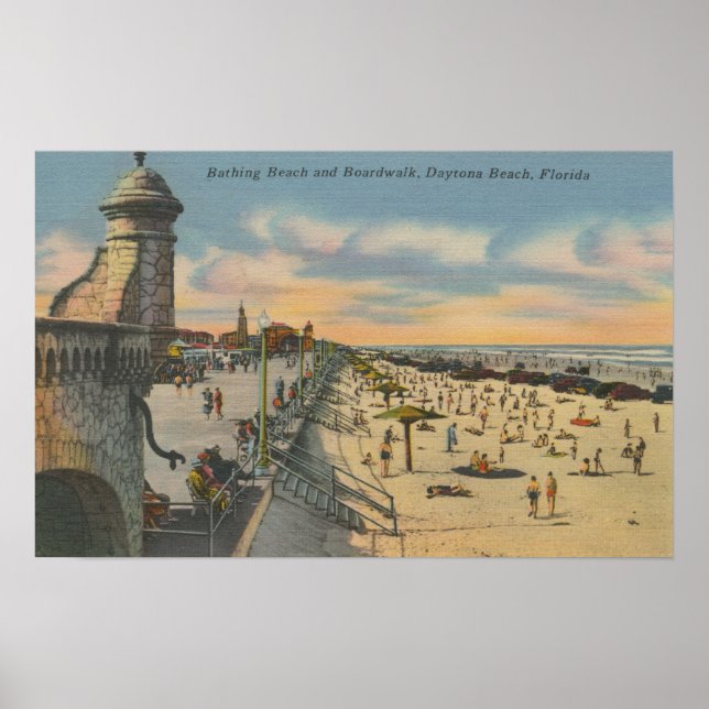 Daytona Beach, FL - Boardwalk View Beach Poster (Vorne)