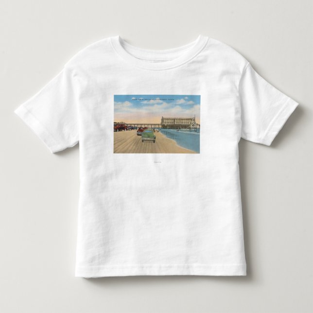 Daytona Beach, FL - Strand-Ansicht des Kleinkind T-shirt (Vorderseite)