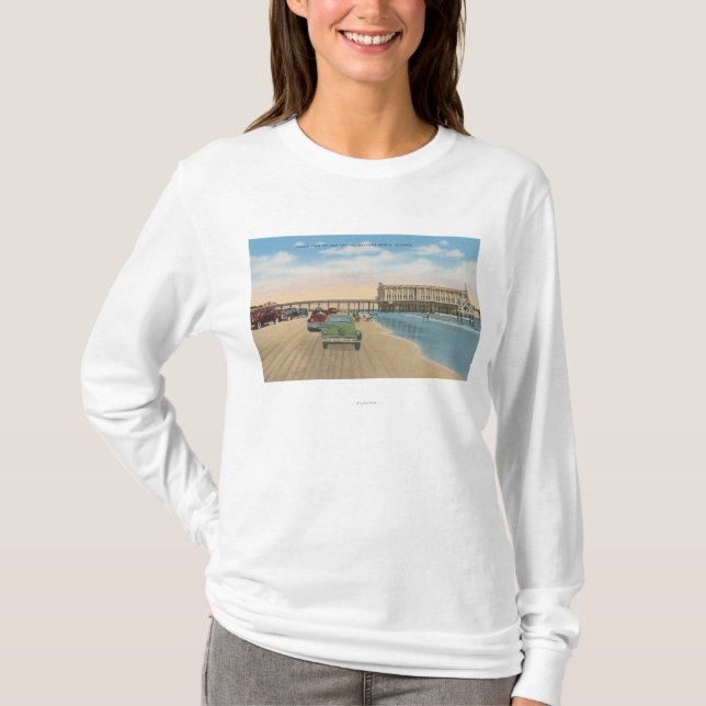 Daytona Beach, FL - Strand-Ansicht des T-Shirt (Vorderseite)