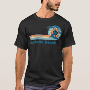 Daytona Beach FL Vintag Sunset Surfer Girl Vacati T-Shirt