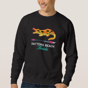 Daytona Beach Florida Alligator Retro Palmen S Sweatshirt