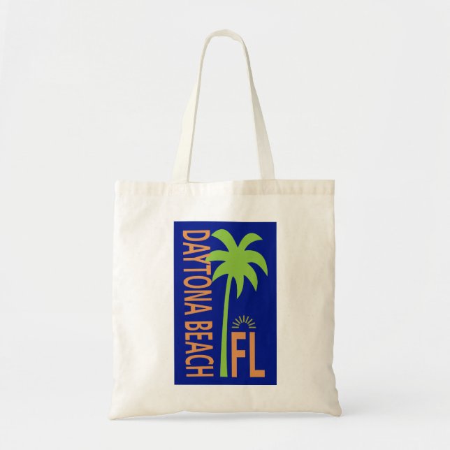 Daytona Beach Florida Geometric mit Palm Tree Tragetasche (Vorne)