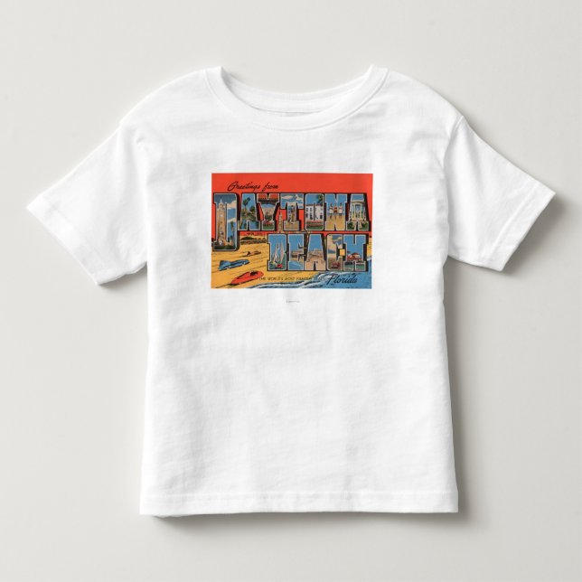 Daytona Beach, Florida - große Buchstabe-Szenen Kleinkind T-shirt (Vorderseite)