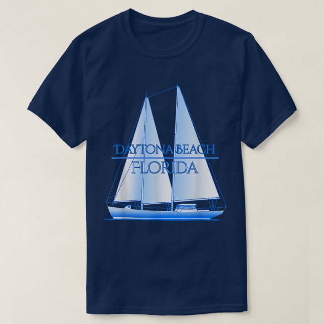 Daytona Beach Florida Küste Nautical Sailing Sai T-Shirt (Design vorne)