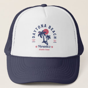 Daytona Beach Florida Palm Trees Souvenirs 60er Truckerkappe