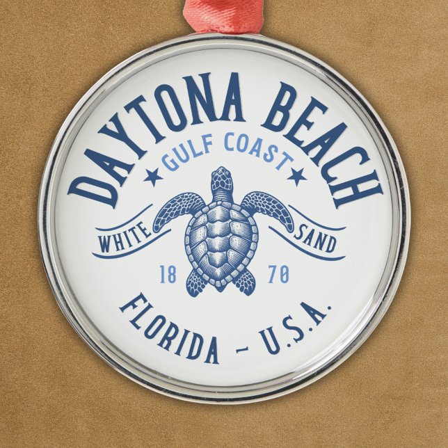 Daytona Beach Florida Paradise Beach Ornament Aus Metall (Von Creator hochgeladen)