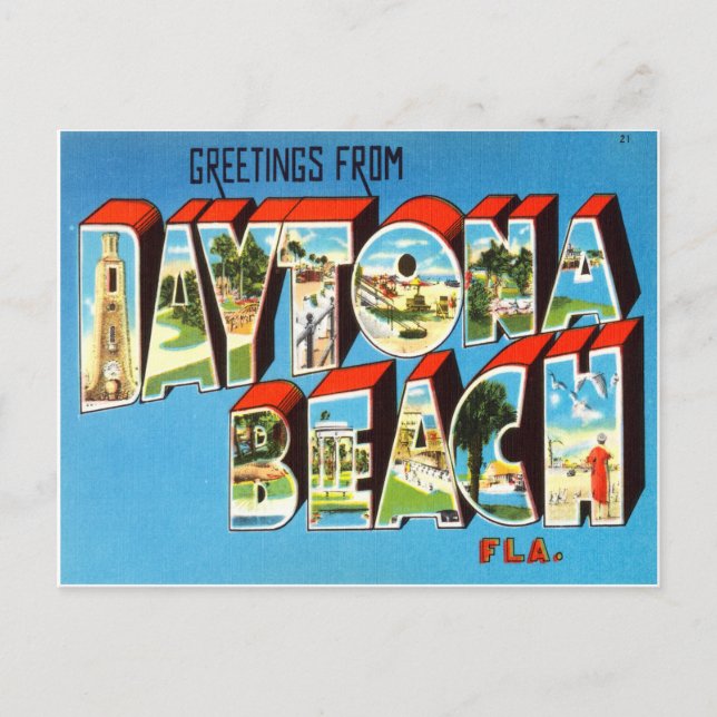 Daytona Beach Florida Postkarte (Vorderseite)
