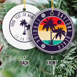 Daytona Beach Florida Retro Palm Tree Souvenir 60e Keramik Ornament<br><div class="desc">Daytona Beach Florida Vintag 60er Souvenirs. Daytona Beach Florida - Retro Tropical Palm Tree 60er Souvenirs Vintages Design macht ein großes Weihnachts- oder Geburtstagsgeschenk für Fans des Daytona Beach. Das Retro-Sommerdesign ist ein perfektes Geschenk für Reisende und tropische Fans. - " Sie können diese Vorlage anpassen und ändern, indem Sie...</div>