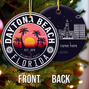 Daytona Beach Florida Retro-Sonnenuntergang-Souven Keramik Ornament