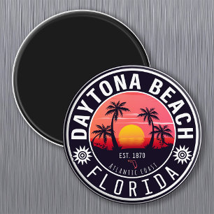 Daytona Beach Florida Retro-Sonnenuntergang-Souven Magnet