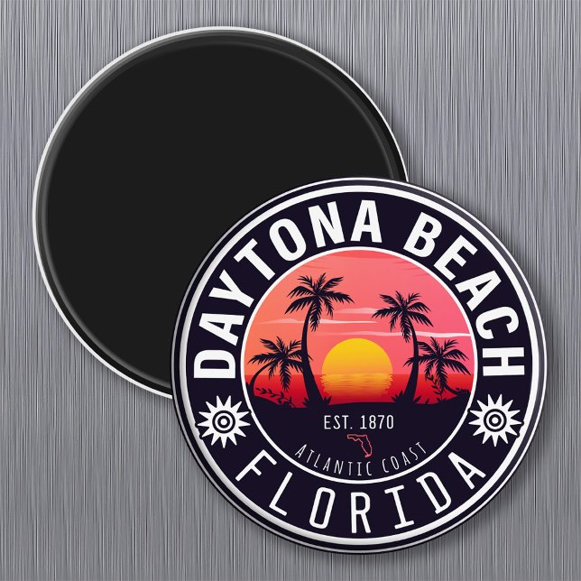 Daytona Beach Florida Retro Sunset Souvenirs 80er Magnet (Von Creator hochgeladen)