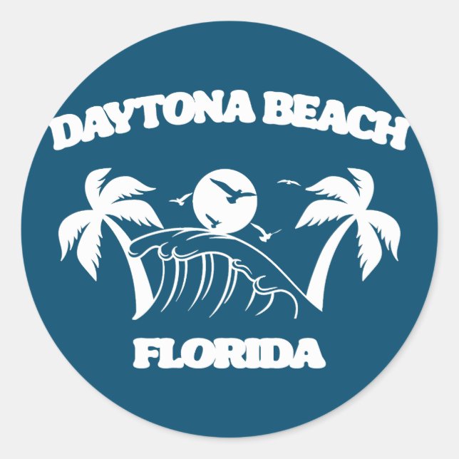 Daytona Beach Florida Runder Aufkleber (Vorderseite)