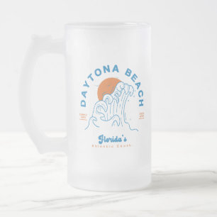 DAYTONA BEACH FLORIDA SOMMER-WELLEN-URLAUB MATTGLAS BIERGLAS