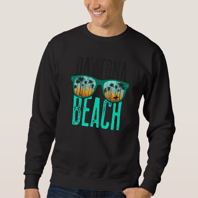 Daytona Beach Florida Sommerurlaub Surftag Sweatshirt (Vorderseite)