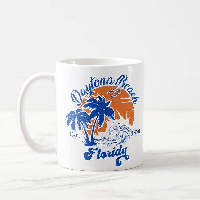 Daytona Beach Florida Summer Waves 80er Kaffeetasse (Links)