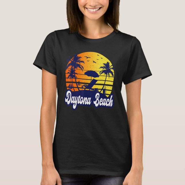 Daytona Beach Florida Sunset Beach Retro T-Shirt (Vorderseite)