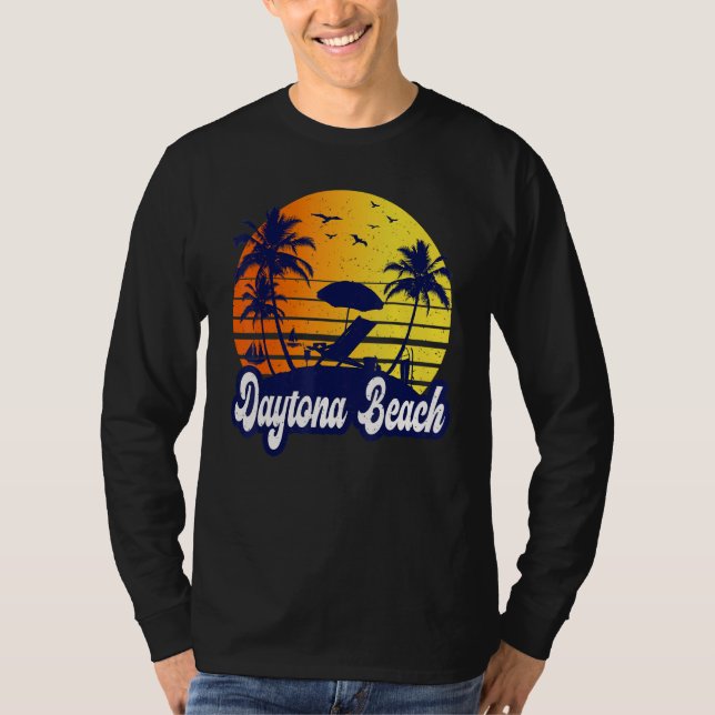 Daytona Beach Florida Sunset Beach Retro T-Shirt (Vorderseite)