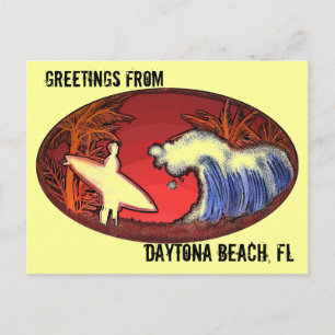 Daytona Beach Florida surf de voeux carte postale