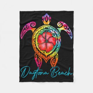 Daytona Beach Florida Tie Dye Sea Turtle Vacation Fleecedecke