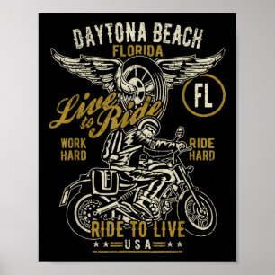 Daytona Beach Florida Usa Motorrad gestört De Poster